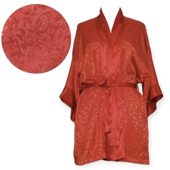 Victoria's Secret Other - Victoria's Secret Gold Label 1980s Damask Kimono Robe One Size Fits All Vintage